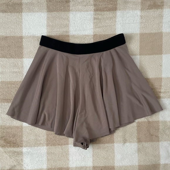 H&M Pants - H&M Basic Collection Taupe Flowy Shorts with Black Waistband
